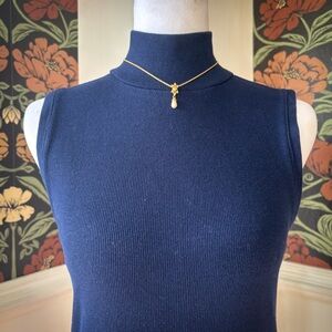 Navy Mock Neck Rib Tank Top 💙